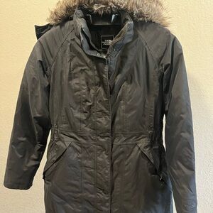 The North Face Women's Charcoal Jacket with Fur Trim